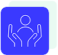 Hands with person icon